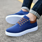 Herre Canvas Sneakers Lav Profil Design | Snørelukket Fritidsfodtøj | Gummisål Til Hverdag & Fritidsbrug | Vanero