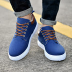 Herre Canvas Sneakers Lav Profil Design | Snørelukket Fritidsfodtøj | Gummisål Til Hverdag & Fritidsbrug | Vanero