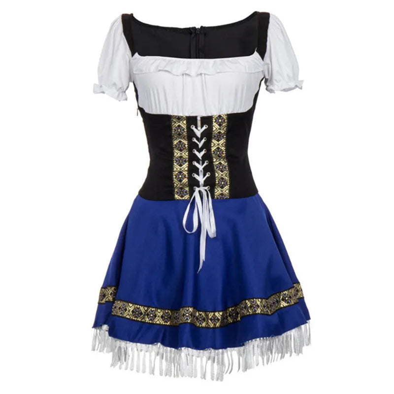 Dame Oktoberfest Kostumekjole | Korsetstil Med Pufærmer & Blondedetaljer | Til Festivaler & Temafester | Vanero