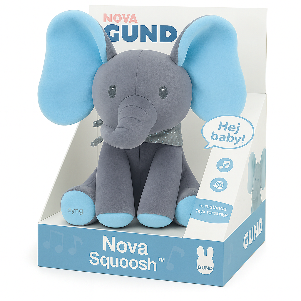 Squoosh | Din Musikalske Baby Elefantven Med Varme Kram | Vanero