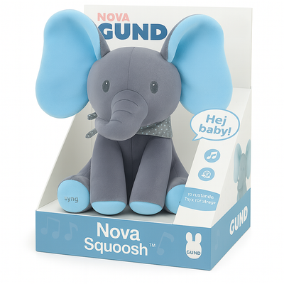 Squoosh | Din Musikalske Baby Elefantven Med Varme Kram | Vanero