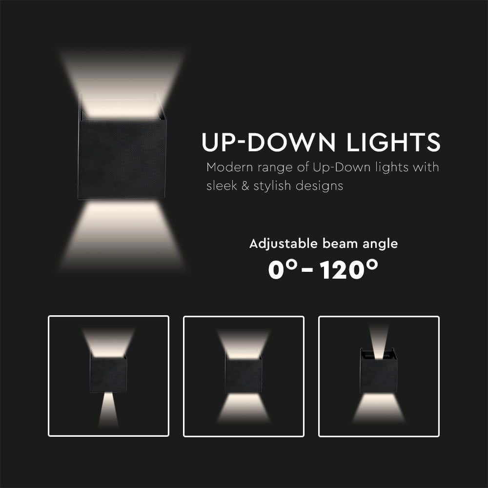 LED Væglampe | 12W Udendørs Sort | Vanero
