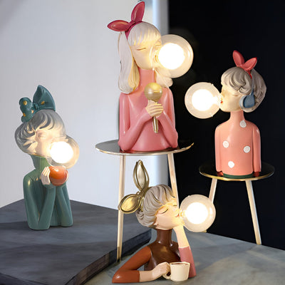BubbleFairies Bordlampe | Charmerende Quartett Tegneserie Pige Statuer | Vanero