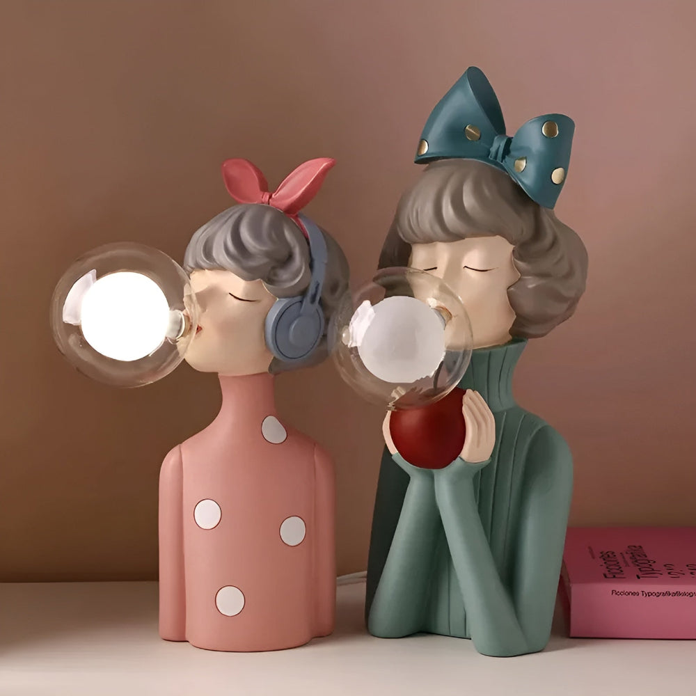 BubbleFairies Bordlampe | Charmerende Quartett Tegneserie Pige Statuer | Vanero