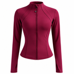 Slim-Fit Sportjakke Til Dame | Polyester & Spandex Med Stretch | Langærmet Zip-Jakke Til Løb, Yoga & Fitness | Vanero