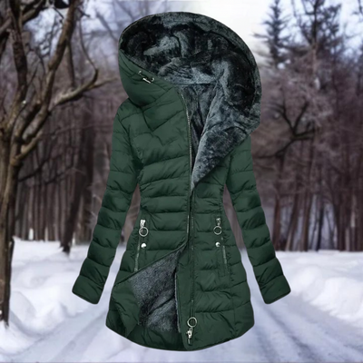 Vita | Luksuriøs Pelsfrakke Dame Grøn Elegant Design Regular Fit | Vanero