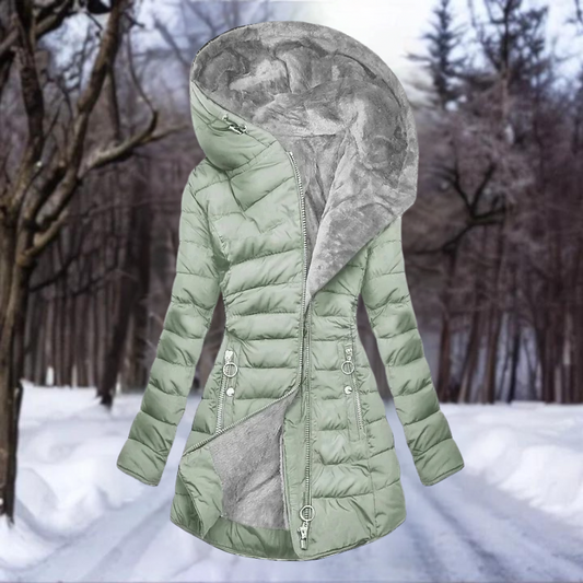 Vita | Luksuriøs Pelsfrakke Dame Grøn Elegant Design Regular Fit | Vanero