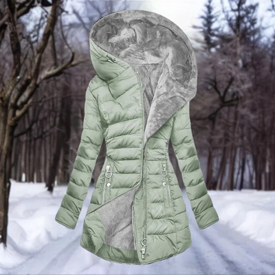 Vita | Luksuriøs Pelsfrakke Dame Grøn Elegant Design Regular Fit | Vanero