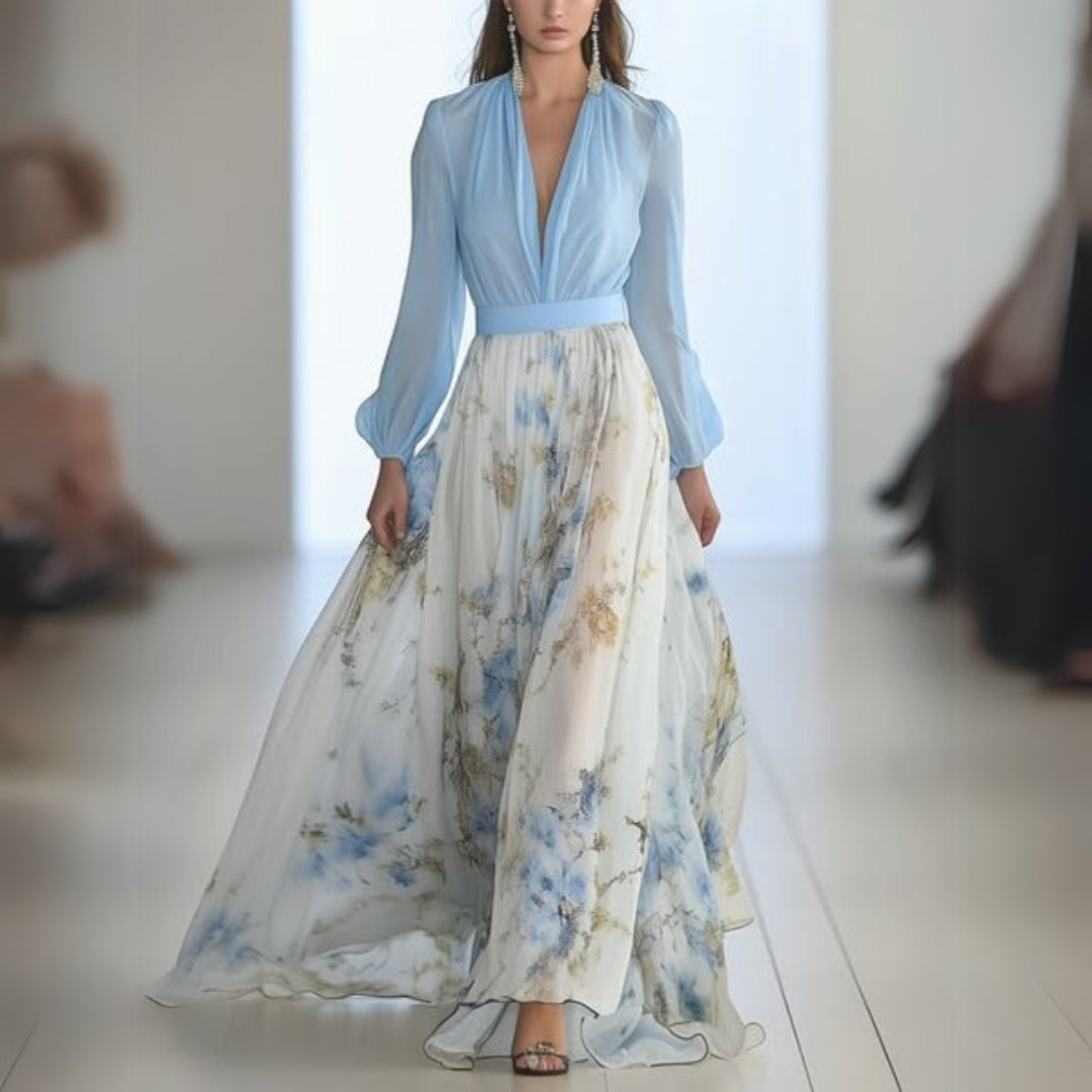 Dolores | Elegant Blomstret Maxikjole l Vanero