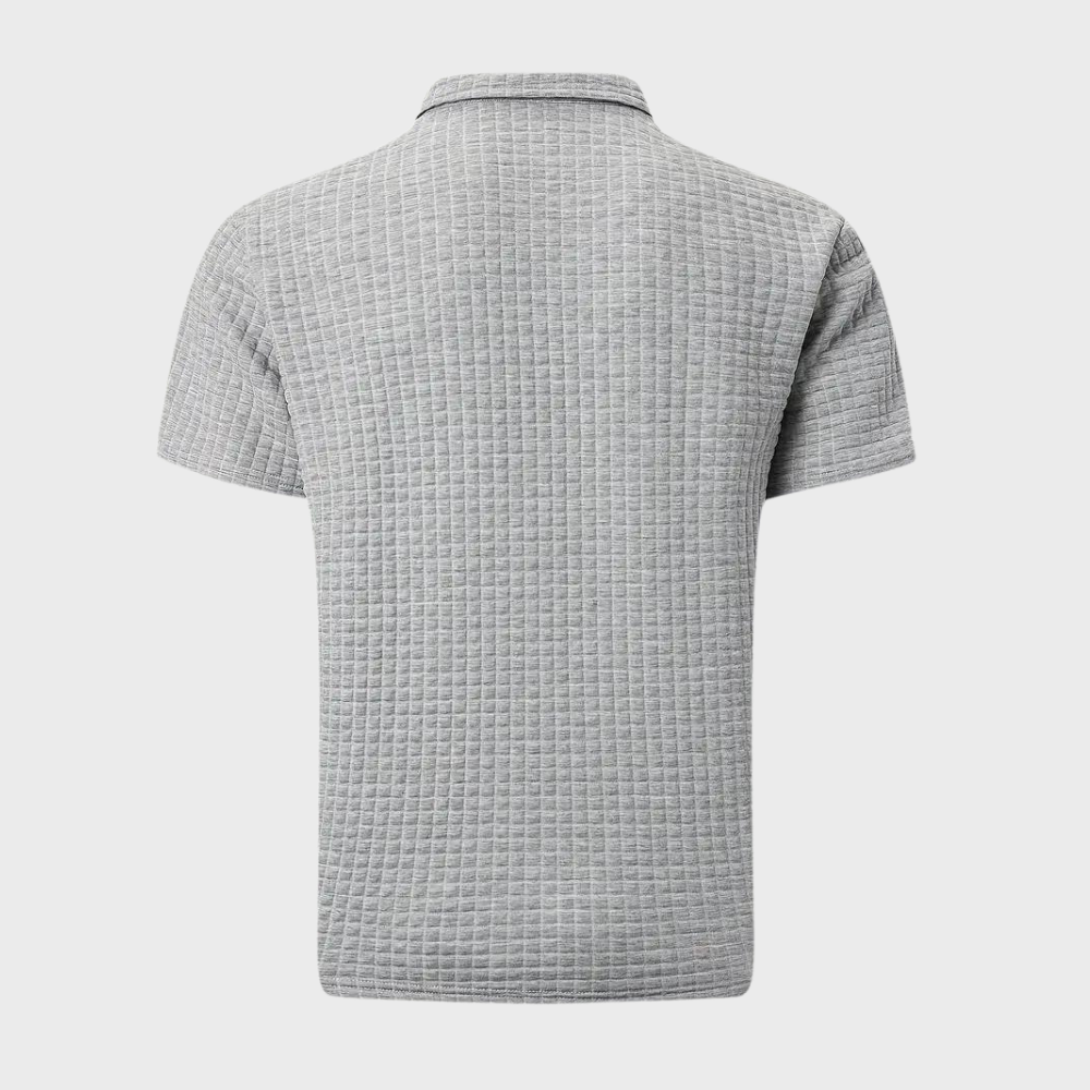 Renz Polyesterblanding | Regular Fit Herrepolo | Knaplukning Foran til Sport & Hverdagsbrug | Vanero