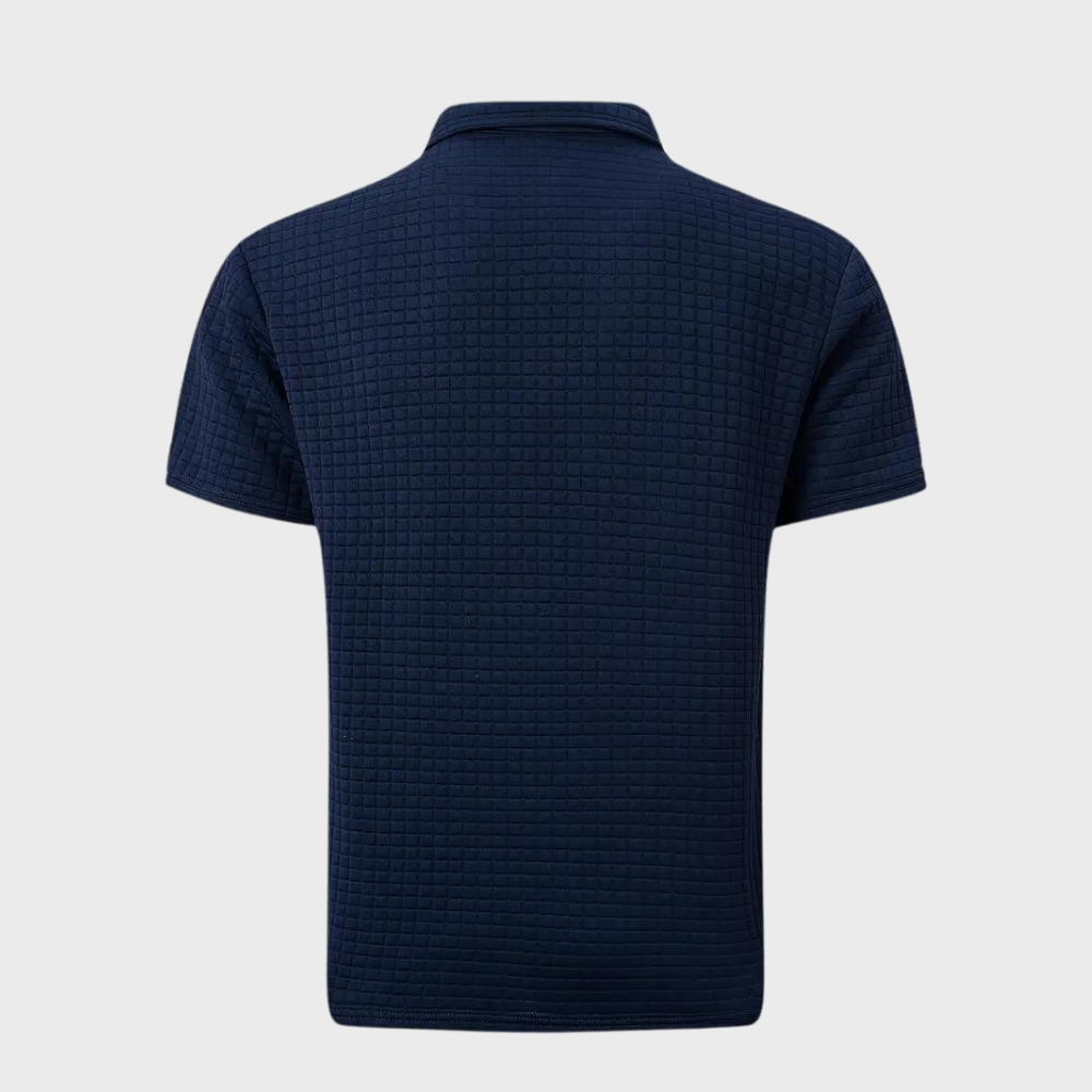 Renz Polyesterblanding | Regular Fit Herrepolo | Knaplukning Foran til Sport & Hverdagsbrug | Vanero