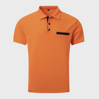 Renz Polyesterblanding | Regular Fit Herrepolo | Knaplukning Foran til Sport & Hverdagsbrug | Vanero