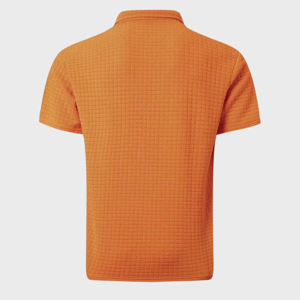 Renz Polyesterblanding | Regular Fit Herrepolo | Knaplukning Foran til Sport & Hverdagsbrug | Vanero