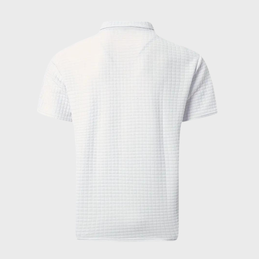 Renz Polyesterblanding | Regular Fit Herrepolo | Knaplukning Foran til Sport & Hverdagsbrug | Vanero