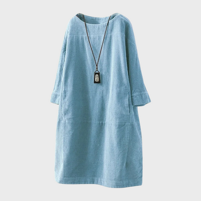 Freja | Elegant Fløjlskjole med Blød Struktur | Vanero