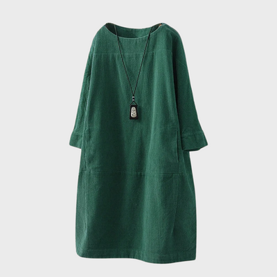 Freja | Elegant Fløjlskjole med Blød Struktur | Vanero