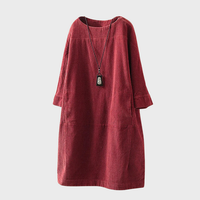 Freja | Elegant Fløjlskjole med Blød Struktur | Vanero