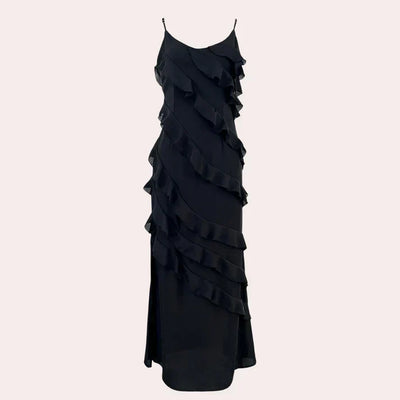 Cathrine | Elegant Maxikjole med Volanter l Vanero