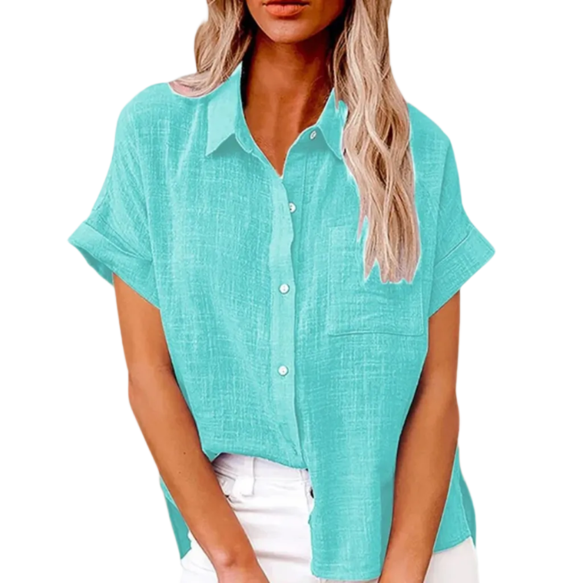 Damebluse Bomuld Polyester | Løs Pasform Sommerbluse | Let Design Til Hverdagsbrug Arbejde & Ferie | Vanero