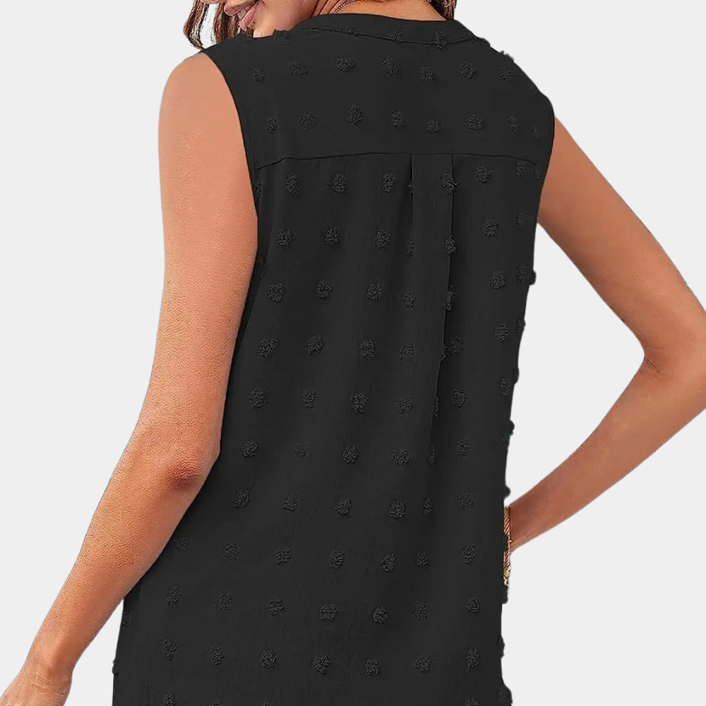 Ærmeløs Skjorte med Korsetinspirerede Detaljer | Afslappet Pasform i Polyester | Hverdagsbrug og Sommeraktiviteter | Vanero