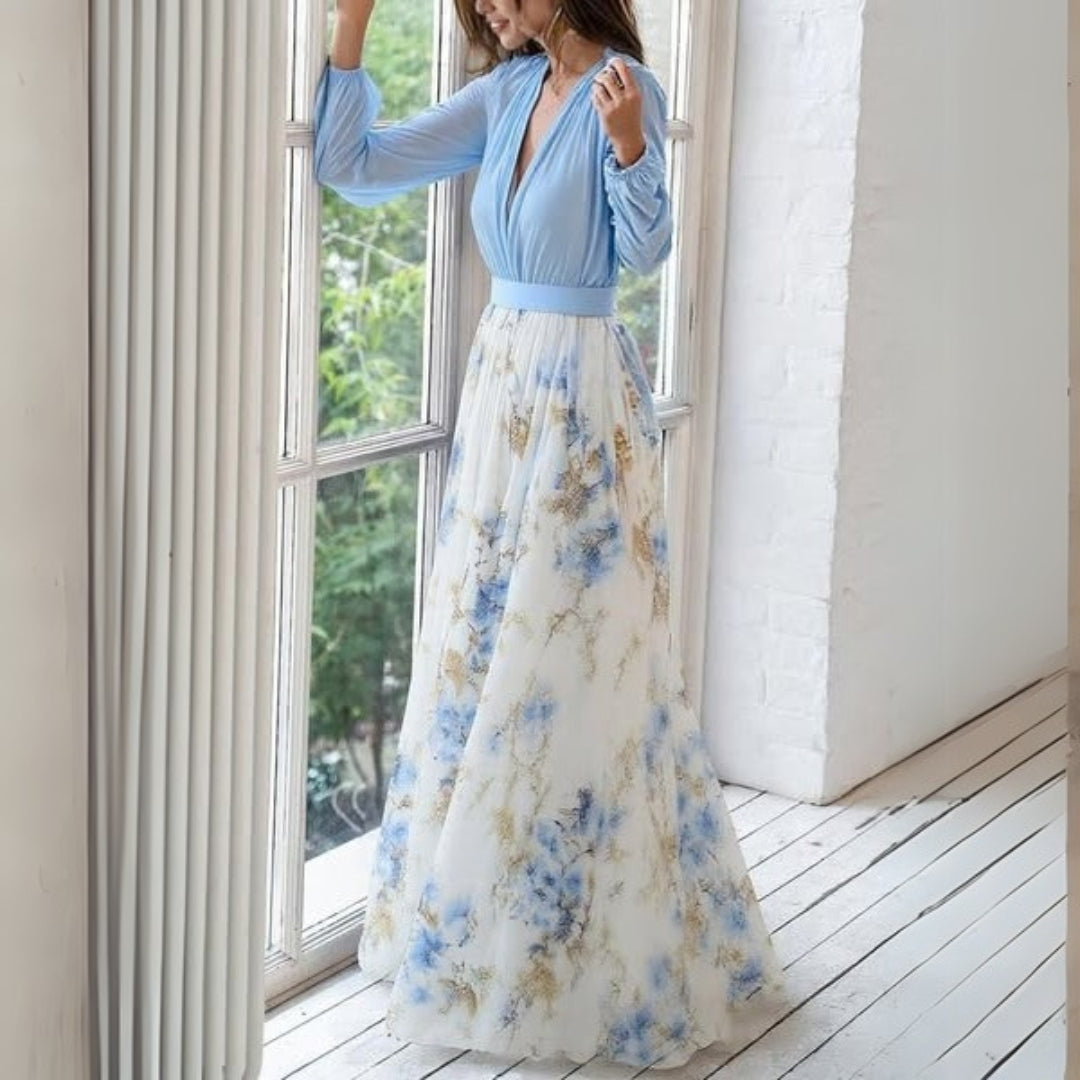 Dolores | Elegant Blomstret Maxikjole l Vanero