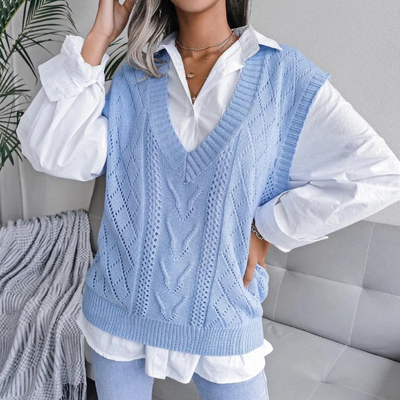 Vena l Elegant langærmet med V-hals matchende vest l Vanero