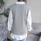 Top & Vest Sæt Tekstilmateriale | Regular Fit Todelt Sæt | Lag-På-Lag Design Til Hverdagsbrug & Arbejde | Vanero
