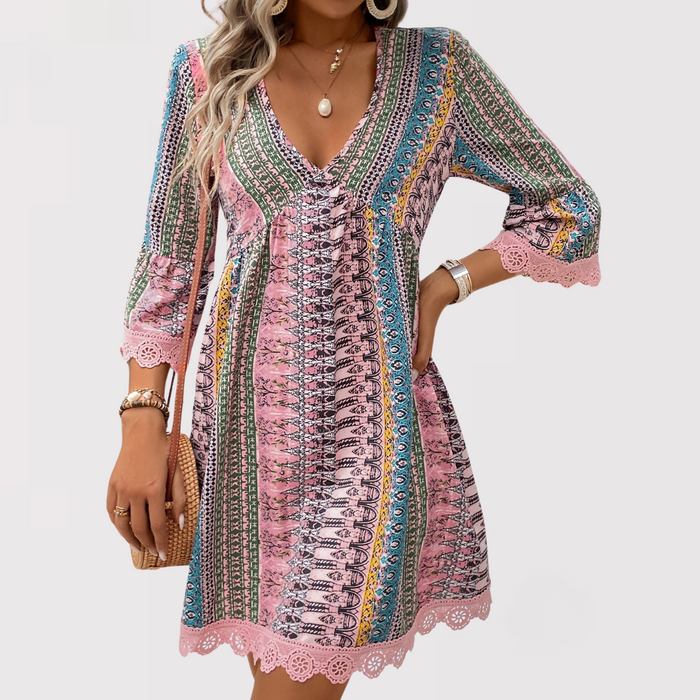 Melina | Boho Chic V-Hals Kjole l Vanero