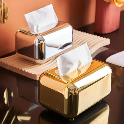 CaseDeluxe | Spejl Finish Guld Tissue Box Opbevaringsboks Holder/Organizer | Vanero