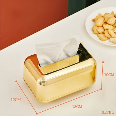 CaseDeluxe | Spejl Finish Guld Tissue Box Opbevaringsboks Holder/Organizer | Vanero