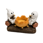 Halloween Spøgelses Lysestage | Harpiksdesign Med To Spøgelser | Fritstående Borddekoration Til Efterårsudsmykning | Vanero