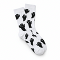 Unisex Halloween Sokker | Mellemhøj Pasform & Spøgelsesprint | Sort-Hvide Mønstrede Sokker Til Hverdag & Kostumefester | Vanero