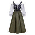 Dame Trachtenkjole i Polyester | Regular Pasform & Puffærmer | Traditionelt Inspireret Folkekjole Til Oktoberfest & Fester | Vanero