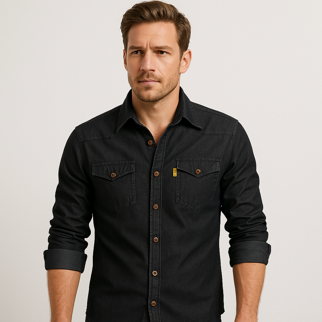AdaptiveFit l Cotton Denim Skjorte: Skræddersyet Til Mænd l Vanero
