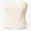 Dame Satin Korsettop | Struktureret Bustier-Design & Frontlynlås | Lang Ærmeløs Top Til Aftenbrug & Lagdelte Outfits | Vanero