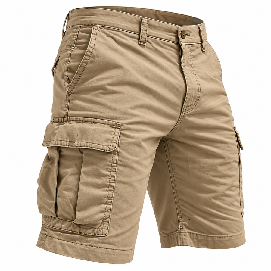 Herre Cargo-Shorts i Bomuld | Afslappet Pasform & Flere Lommer | Lette Shorts Til Hverdagsbrug, Fritid & Varmt Vejr | Vanero
