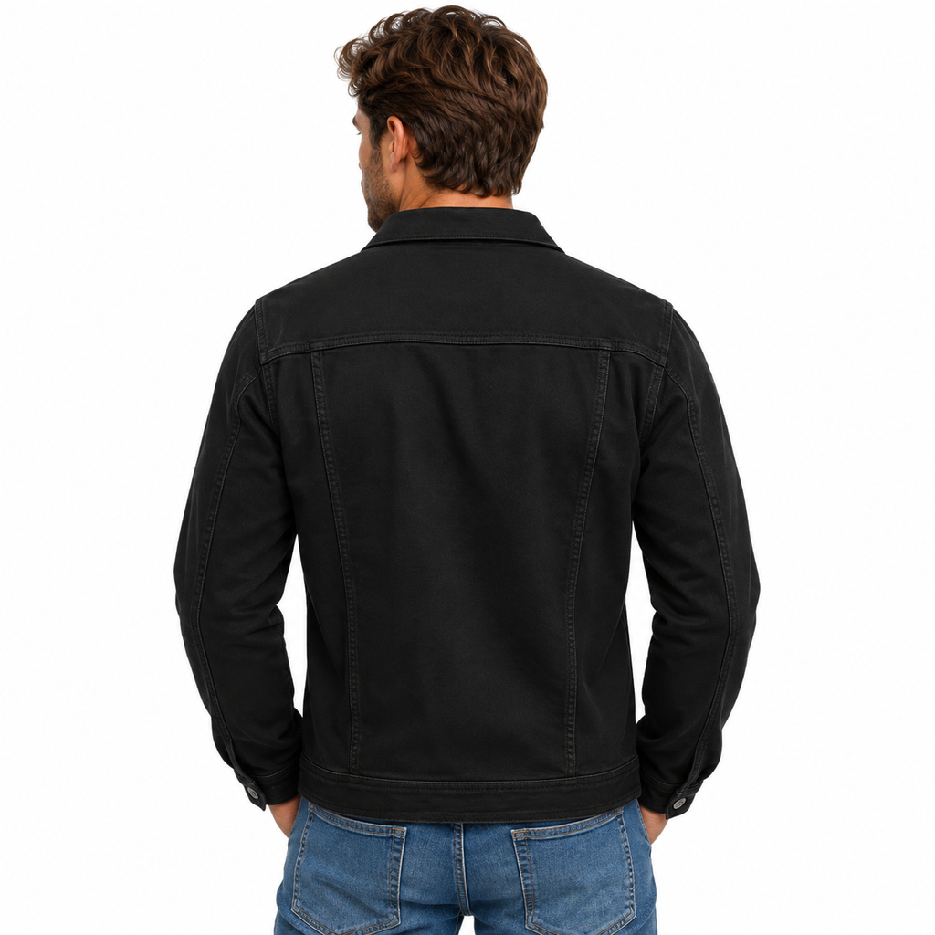 Herre Denim-Style Jakke | Knaplukning & Brystlommer | Langærmet Casual Jakke Til Hverdagsbrug & Lag-På-Lag | Vanero