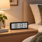 LED Vægur | Digital Tid, Temperatur & Luftfugtighed | Indendørs Ur Med Automatisk Lysstyrke & USB- eller Batteridrift | Vanero