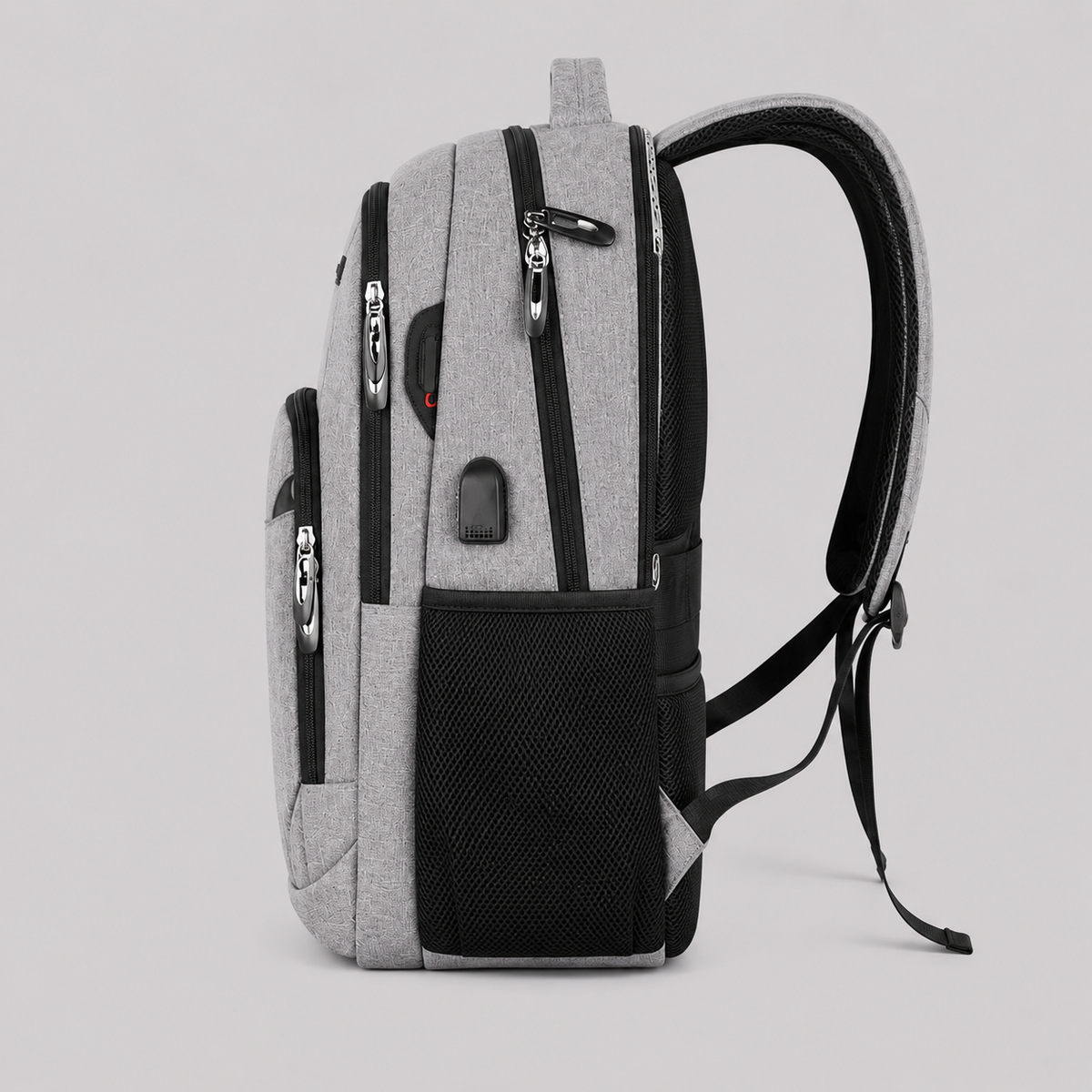 Laptoprygsæk I Polyester | Laptoprum Op Til 15,6 Tommer & USB-Port | Skjult Rum, Polstret Ryg & Trolleybånd | Vanero