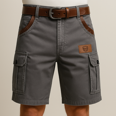 Petrus l Slidstærke Cargo Shorts med Læderdetaljer l Vanero