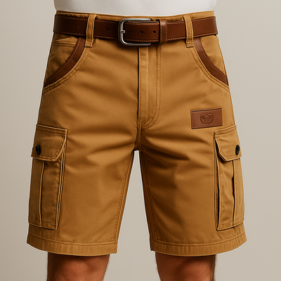 Petrus l Slidstærke Cargo Shorts med Læderdetaljer l Vanero