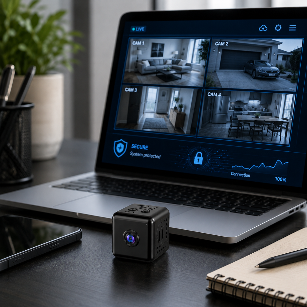 Indendørs Kamera med WiFi | 1080P Full HD & Nattesyn | Bevægelsesdetektion, Livevisning & App-Adgang | Vanero