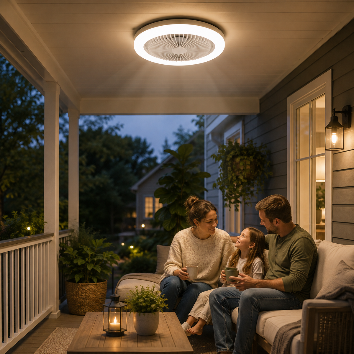 Loftventilator | LED Loftventilator Med E27 Fatning Og Fjernbetjening | Indendørs Belysning Og Luftcirkulation | Vanero
