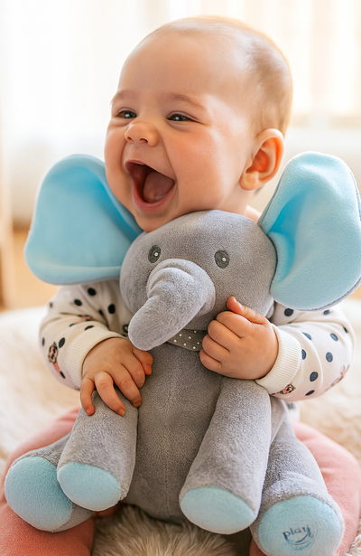 Squoosh | Din Musikalske Baby Elefantven Med Varme Kram | Vanero