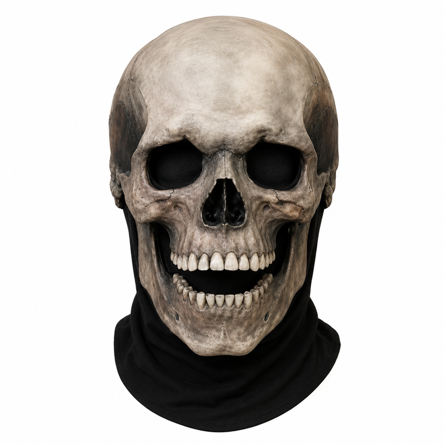 Skelet Kranium Maske i Latex & Silikone | Fleksibelt Helmaskedesign | Kostumetilbehør Til Halloween & Cosplay | Vanero