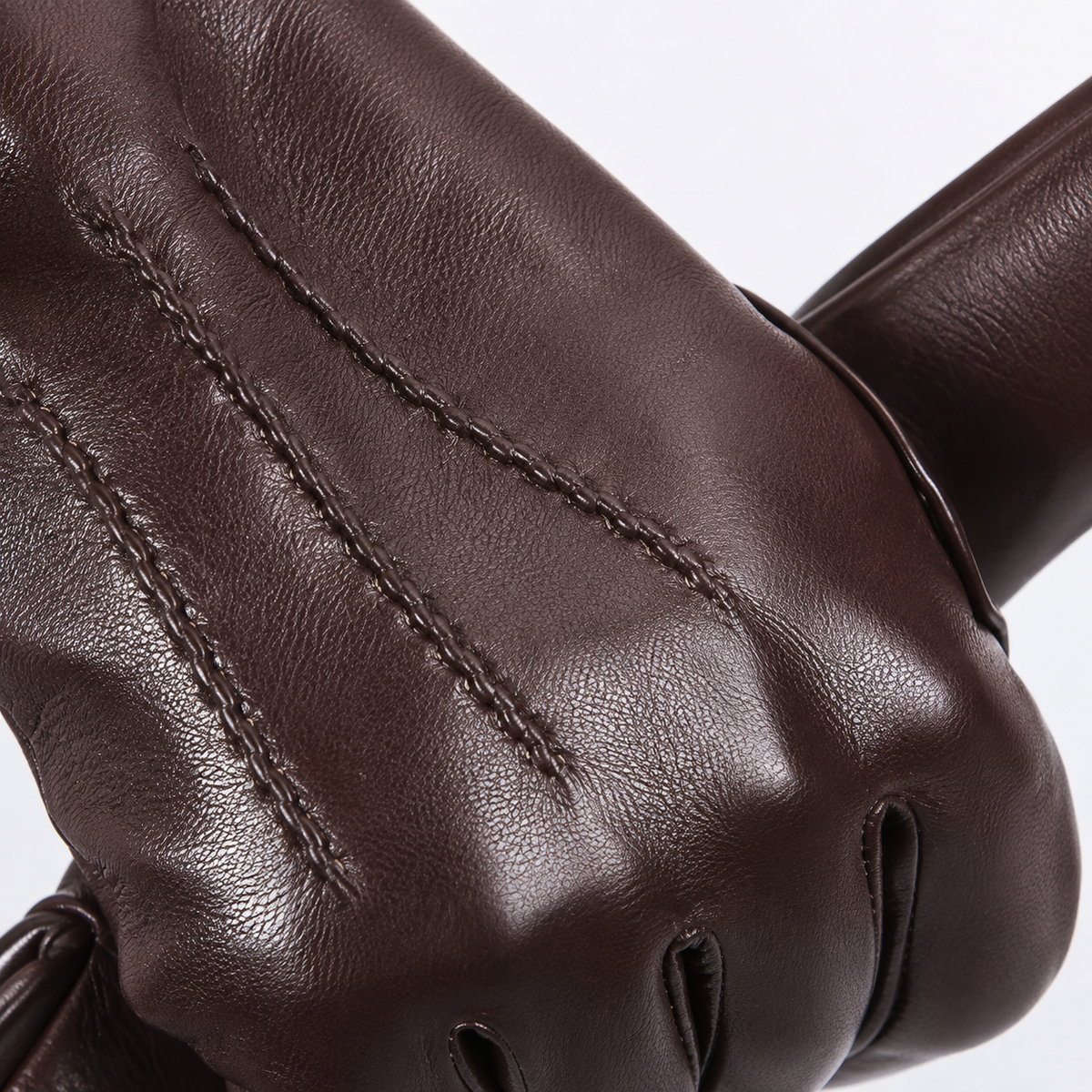 Herre Læder Vinterhandsker | Uldforet & Bølget Struktur | Sorte Fuldfingerhandsker Til Hverdagsbrug i Koldt Vejr | Vanero