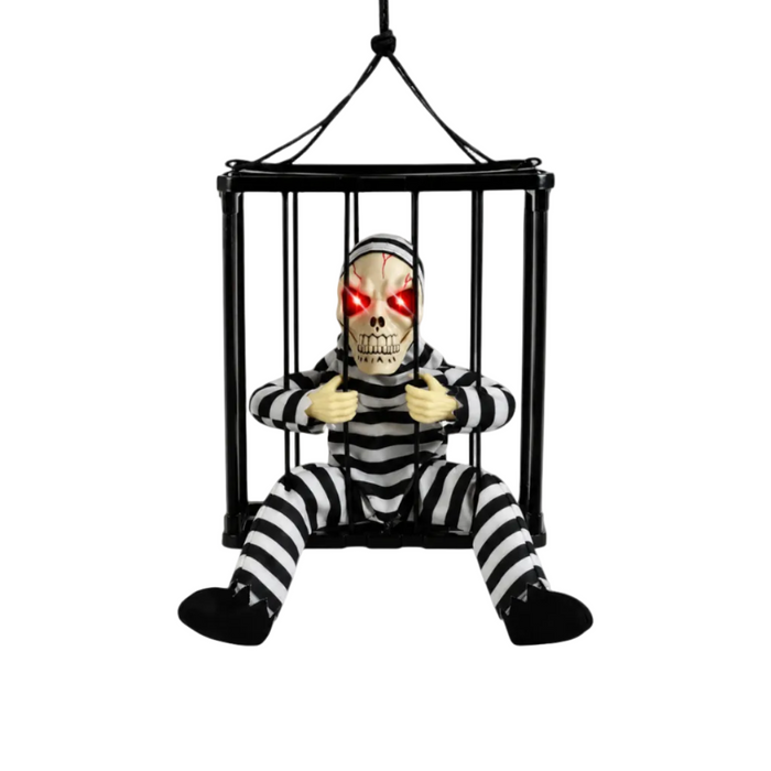 Halloween Skelet Fange Dekoration | Bevægelsesaktiveret Lyd & Bevægelse | Batteridrevet | Vanero