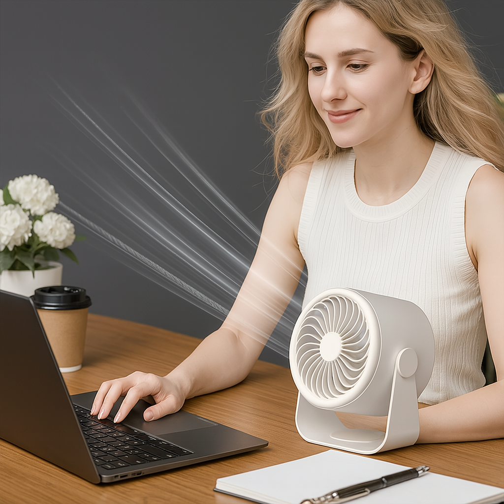 Bladløs Ventilator | Bladløs Bordventilator Med Støjsvag Drift | Personlig Indendørs Køling | Vanero