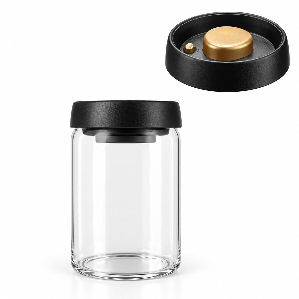 Glasbeholder Til Kaffe | Borosilikatglas & Lufttæt Vakuumlåg | Transparent Opbevaringsglas Til Kaffebønner & Tørvarer | Vanero