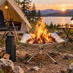 Sammenklappelig Bålholder | Rustfrit Stålnet & Justerbar Højde | Transportabel Bålholder Til Camping, Have & Strand | Vanero